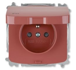 Tango® zásuvka jednonásobná s ochranným kolíkem, clonkami, krytí IP44 bezšroubové svorky 6619A-A06997 R2 vřesová červená ABB