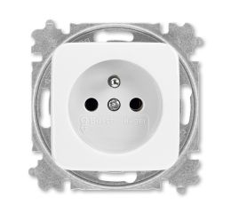 Reflex SI zásuvka jednonásobná s ochranným kolíkem a clonkami 6619B-A06357 B alpská bílá ABB