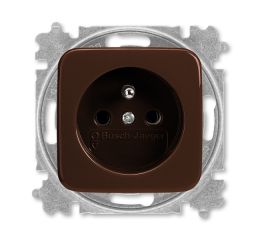 Reflex SI zásuvka jednonásobná s ochranným kolíkem a clonkami 6619B-A06357 H hnědá ABB