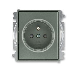 Time®, Time® Arbo zásuvka jednonásobná s ochranným kolíkem a clonkami 6619E-A06357 34 antracitová ABB
