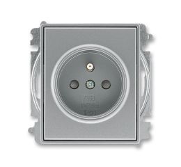 Time®, Time® Arbo zásuvka jednonásobná s ochranným kolíkem a clonkami 6619E-A06357 36 ocelová ABB