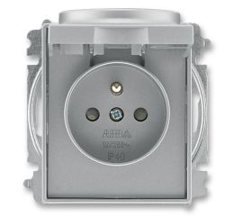 Zásuvka jednonásobná s ochranným kolíkem, s clonkami, s víčkem (typ 6619) 6619E-A06397 36 ocelová ABB