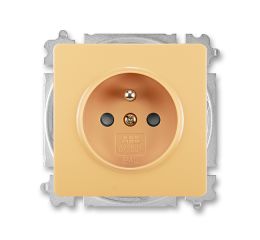 Swing® zásuvka jednonásobná s clonkami, bezšroubové svorky 6619G-A06357 D1 béžová ABB