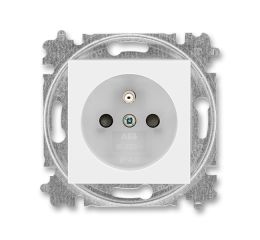 Levit® zásuvka jednonásobná s ochranným kolíkem a clonkami 6619H-A06357 01 bílá/ledová bílá ABB