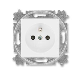 Levit® zásuvka jednonásobná s ochranným kolíkem a clonkami 6619H-A06357 03 bílá/bílá ABB
