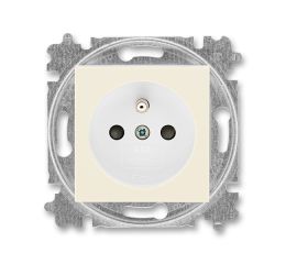Levit® zásuvka jednonásobná s ochranným kolíkem a clonkami 6619H-A06357 17 slonová kost / bílá ABB