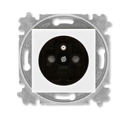Levit® zásuvka jednonásobná s ochranným kolíkem a clonkami 6619H-A06357 62 bílá/kouřová černá ABB
