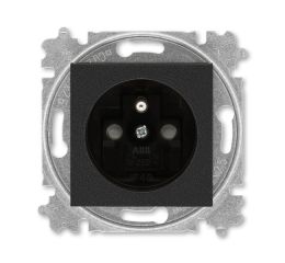 Levit M® zásuvka jednonásobná s ochranným kolíkem a clonkami 6619H-A06357 63 onyx/kouřová černá ABB