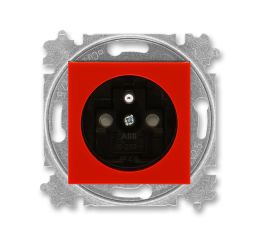 Levit® zásuvka jednonásobná s ochranným kolíkem a clonkami 6619H-A06357 65 červená/kouřová černá ABB