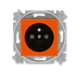 Levit® zásuvka jednonásobná s ochranným kolíkem a clonkami 6619H-A06357 66 oranžová/kouřová černá ABB