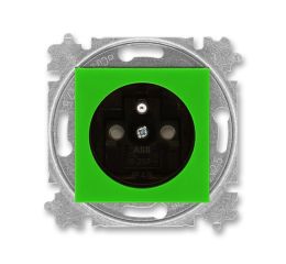 Levit® zásuvka jednonásobná s ochranným kolíkem a clonkami 6619H-A06357 67 zelená / kouřová černá ABB