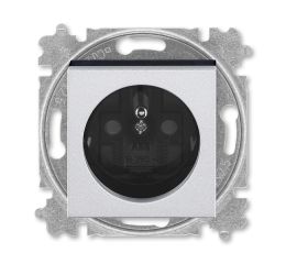 Levit M® zásuvka jednonásobná s ochranným kolíkem a clonkami 6619H-A06357 70 titanová/kouřová černá ABB