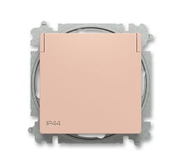 Zoni® zásuvka jednonásobná s clonkami a víčkem krytí IP44 6619T-A06995 242 pudrová ABB