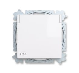 Zoni® zásuvka jednonásobná s clonkami a víčkem krytí IP44 6619T-A06995 500 bílá ABB