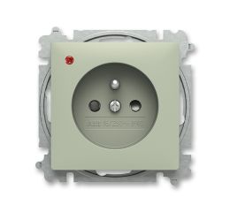 Zoni® zásuvka jednonásobná s clonkami a ochranou před přepětím 6699T-A06657 243 olivová ABB