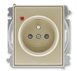 Time®, Time® Arbo zásuvka jednonásobná s ochranným kolíkem, clonkami a ochranou před přepětím 5599E-A02357 33 šampaňská ABB