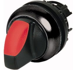 M22S-WLKV-R hlavice s otoč. úchytem prosvětlená červená 2poloh. (do"V"),černý kroužek