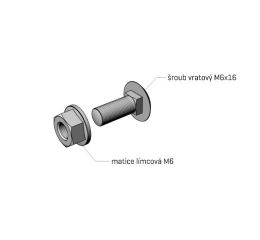 Spojovací sada SPM 1 GZ pro přepážky kabelových žlabů Merkur 2 sada M6x10+M6 Arkys