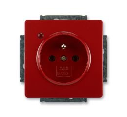 Swing® zásuvka jednonásobná s ochranným kolíkem a ochranou před přepětím, šroubové svorky 5598G-A02349 R1 karmínová ABB