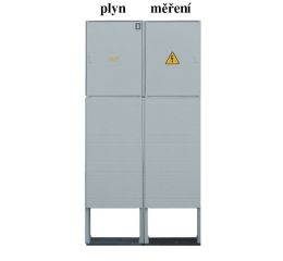 Sestava HELGA 2D-N (APZ+ER112) plynoměrová a elektroměrová skříň pro ČEZ, E.On v pilíři