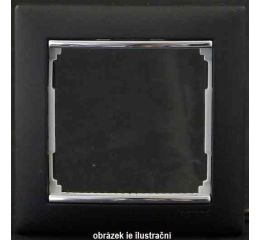 Valena rámeček 5násobný černá/stříbrný proužek horizontální typ 770395 Legrand