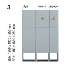 Sestava HELGA 2E-N (APZ+ES212+100) plynoměrová, elektroměrová, přípojková skříň v pilíři