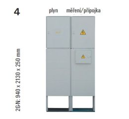 Sestava HELGA 2G-N (APZ+ER212+SP100) plynoměrová, elektroměrová, přípojková skříň v pilíři