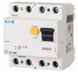 Proudový chránič 25A, PF6-25/4/003-A 30mA A čtyřpólový Eaton 112930