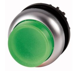M22-DLH-G tlačítko zvýšené bez aretace prosvětlené zelené