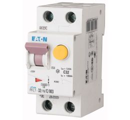 Proudový chránič s jističem 32A, PFL7-32/1N/C/003-A 30mA A dvoupólový Eaton 263556