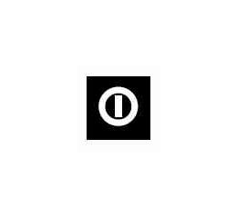 899TQ18 popisovací neprůsvitný terčík pro tlačítka 18 x 18mm černý se symbolem aretace