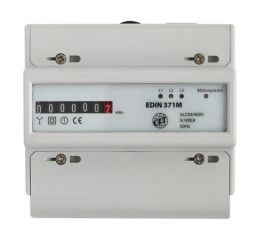 Elektroměr 3fázový/1tarifní 100A 7xmodul EDIN 371M  5- 100A mechanický číselník 3x230V