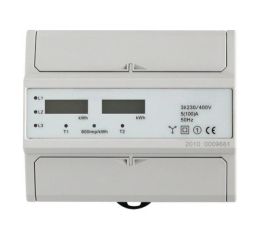 Elektroměr 3fázový/2tarifní  100A 7xmodul EDIN 372L   LCD displej  3x230V