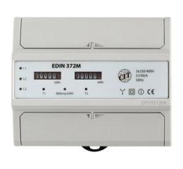 Elektroměr 3fázový/2tarifní  100A 7xmodul EDIN 372M  5- 100A mechanický číselník 3x230V