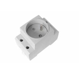 Zásuvka VES-F 230V/16A s ochr. kolíkem, na DIN lištu, šedá /6334791 1000385 eleman