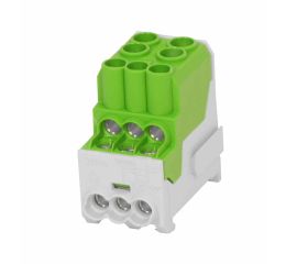 Blok pro rozdělení fází UVB 100 PE, 1pól., 101A, AL/CU, 1000V, zelený, na DIN 1003204 eleman