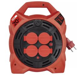 Prodlužovací cívka 20m 230V 4zásuvky gumový kabel 3x1,5mm s LED reflektorem Emos P08420