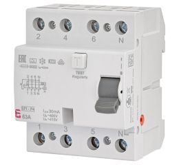 Proudový chránič 63A, EFI-P4 A 63/0,03 10kA 30mA A čtyřpólový ETI 002061513