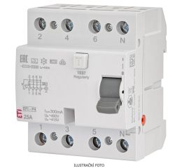 Proudový chránič 40A, EFI6-P4 AC 40/0,03 6kA 30mA AC čtyřpólový ETI 002061652