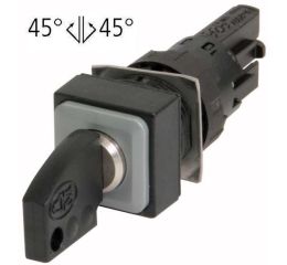 Q25S3-WS ovládací hlavice s klíčem, 3polohová vratná, bílá