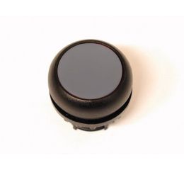 M22S-DH-S-X0 tlačítko zvýšené bez aretace černé s popisem,čelní kroužek černý