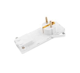 Vidlice 1110 IP20/230V/16A s ochranným kolíkem, PVC, bílá, extra plochá typ 1110 famatel