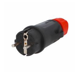 Vidlice IP54/250V/16A - domovní, plastová, černá, robustní typ 1165 Famatel