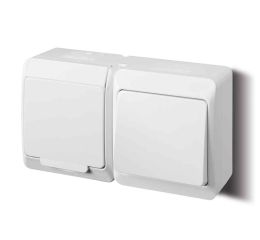 GALATEA IP44 Přepínač střídavý č.6+zásuvka 2P+PE (bílá)  typ 5327-12 famatel