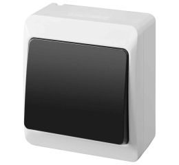 GALATEA IP44 Přepínač střídavý č.6 (bílá / kolébka černá) typ 5331-01 famatel