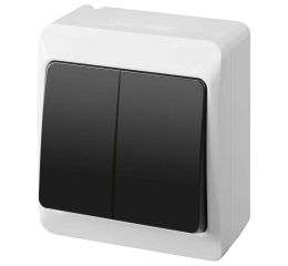 GALATEA IP44 Spínač sériový č.5 (bílá / kolébka černá) typ 5332-01 famatel