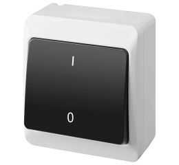 GALATEA IP44 Spínač dvoupólový č.2 (bílá / kolébka černá) typ 5333-01 famatel