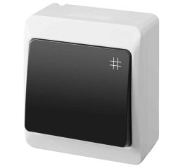 GALATEA IP44 Přepínač křížový č.7 (bílá / kolébka černá) typ 5338-01 famatel