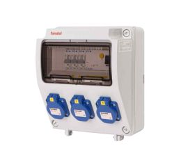 Zásuvková skříň IP54 3x230V/16A s jištěním 3xPL7-B16/1 a proudových chráničem PF7-40/4/003-A 245x215x155mm Famatel ZSF30000000.1 /3957