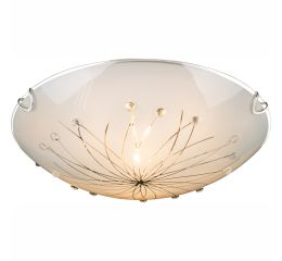 Svítidlo GLOBO 40402-2 CALIMERO 1, 2xE27 ILLU, max 60W, stropní, chrom, bílý kov, sklo